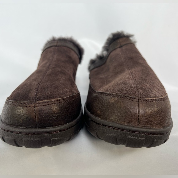 NEW / Eddie Bauer Moc Toe Mule Clogs Brown Leather Slip On - Picture 2 of 5